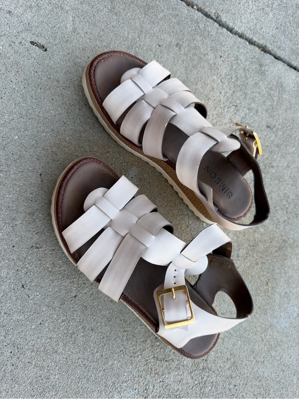 Neutral Ribbed Sole Sandals - Picture 3 of 5